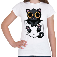 PRINTFASHION Macska zsebminta - Női póló - Fehér