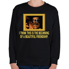 PRINTFASHION Macskajaj Barátság - Gyerek pulóver - Fekete gyerek pulóver, kardigán