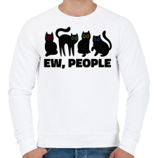 PRINTFASHION Macskák ehh people - Férfi pulóver - Fehér férfi pulóver, kardigán