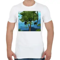 PRINTFASHION macskák - Férfi póló - Fehér