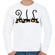 PRINTFASHION Macskák - Férfi pulóver - Fehér