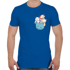 PRINTFASHION Macskák zsebben - Férfi póló - Királykék férfi póló