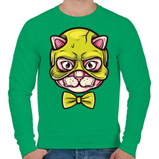 PRINTFASHION Macskamaszk - Férfi pulóver - Zöld
