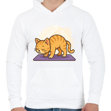 PRINTFASHION Macskapóz - Férfi kapucnis pulóver - Fehér férfi pulóver, kardigán