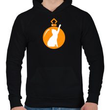 PRINTFASHION Macskás Fadísz - Férfi kapucnis pulóver - Fekete férfi pulóver, kardigán