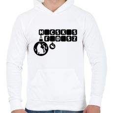 PRINTFASHION Macskás Fadísz logo - Férfi kapucnis pulóver - Fehér