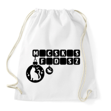 PRINTFASHION Macskás Fadísz logo - Sportzsák, Tornazsák - Fehér tornazsák