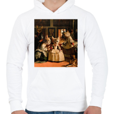 PRINTFASHION Macskás festmény - Férfi kapucnis pulóver - Fehér