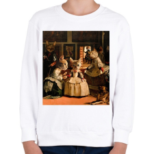 PRINTFASHION Macskás festmény - Gyerek pulóver - Fehér gyerek pulóver, kardigán