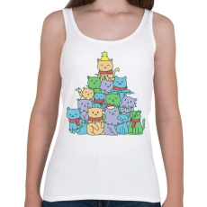 PRINTFASHION Macskás karácsonyfa - Női atléta - Fehér