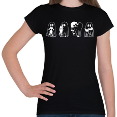 PRINTFASHION Macskás szellem - Női póló - Fekete