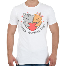 PRINTFASHION Macskás Valentin nap - Férfi póló - Fehér