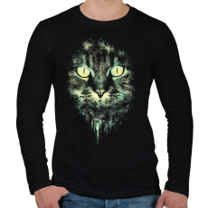 PRINTFASHION Macskaszemek - Férfi hosszú ujjú póló - Fekete
