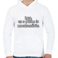 PRINTFASHION Macskaszőrös - Férfi kapucnis pulóver - Fehér férfi pulóver, kardigán