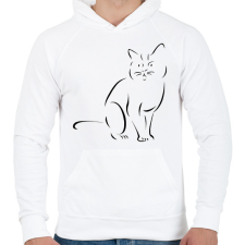 PRINTFASHION Macskusz - Férfi kapucnis pulóver - Fehér férfi pulóver, kardigán