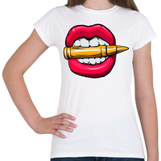 PRINTFASHION Mad lips - Női póló - Fehér