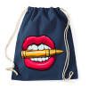 PRINTFASHION Mad lips - Sportzsák, Tornazsák - Sötétkék