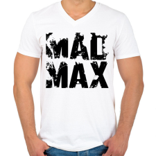 PRINTFASHION Mad Max fekete - Férfi V-nyakú póló - Fehér férfi póló