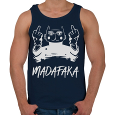 PRINTFASHION Madafaka - macska sötét alaphoz - Férfi atléta - Sötétkék