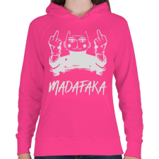 PRINTFASHION Madafaka - macska sötét alaphoz - Női kapucnis pulóver - Fukszia női pulóver, kardigán