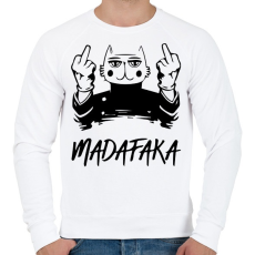 PRINTFASHION Madafaka - macska világos alaphoz - Férfi pulóver - Fehér