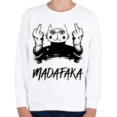 PRINTFASHION Madafaka - macska világos alaphoz - Gyerek pulóver - Fehér