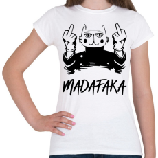 PRINTFASHION Madafaka - macska világos alaphoz - Női póló - Fehér