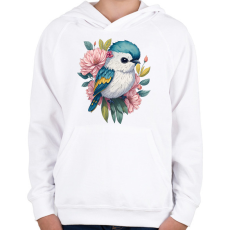 PRINTFASHION Madár bébi - Gyerek kapucnis pulóver - Fehér