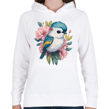 PRINTFASHION Madár bébi - Női kapucnis pulóver - Fehér női pulóver, kardigán