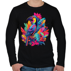 PRINTFASHION Madár  - Férfi hosszú ujjú póló - Fekete