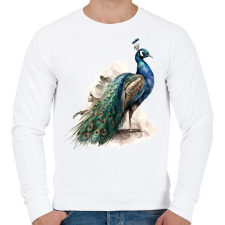 PRINTFASHION madár - Férfi pulóver - Fehér férfi pulóver, kardigán