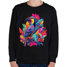 PRINTFASHION Madár - Gyerek pulóver - Fekete gyerek pulóver, kardigán