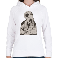 PRINTFASHION Madár koponya - Női kapucnis pulóver - Fehér női pulóver, kardigán