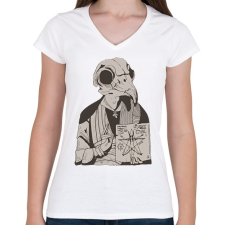 PRINTFASHION Madár koponya - Női V-nyakú póló - Fehér női póló