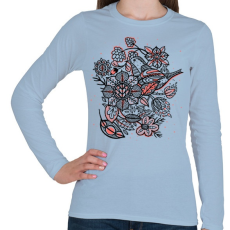 PRINTFASHION Madár - Női hosszú ujjú póló - Világoskék
