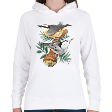 PRINTFASHION Madarak - Női kapucnis pulóver - Fehér