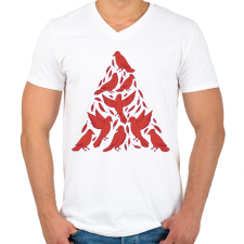 PRINTFASHION Madaras Karácsonyfa - Férfi V-nyakú póló - Fehér férfi póló