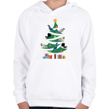 PRINTFASHION Madaras karácsonyfa - Gyerek kapucnis pulóver - Fehér gyerek pulóver, kardigán