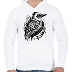 PRINTFASHION madárka - Férfi kapucnis pulóver - Fehér