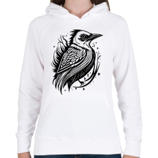 PRINTFASHION madárka - Női kapucnis pulóver - Fehér