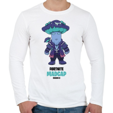 PRINTFASHION Madcap - Fortnite Season 8 - Férfi hosszú ujjú póló - Fehér