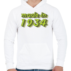 PRINTFASHION made-in-1934-green-grey - Férfi kapucnis pulóver - Fehér