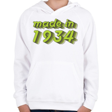 PRINTFASHION made-in-1934-green-grey - Gyerek kapucnis pulóver - Fehér gyerek pulóver, kardigán