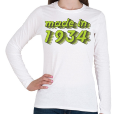 PRINTFASHION made-in-1934-green-grey - Női hosszú ujjú póló - Fehér női póló
