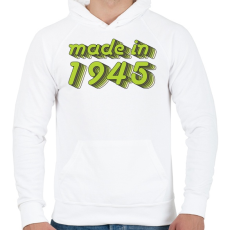 PRINTFASHION made-in-1945-green-grey - Férfi kapucnis pulóver - Fehér