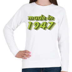 PRINTFASHION made-in-1947-green-grey - Női pulóver - Fehér