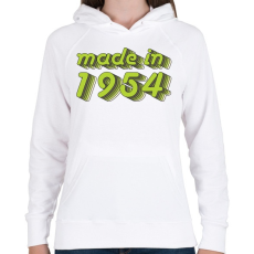 PRINTFASHION made-in-1954-green-grey - Női kapucnis pulóver - Fehér