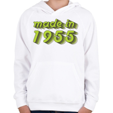 PRINTFASHION made-in-1955-green-grey - Gyerek kapucnis pulóver - Fehér