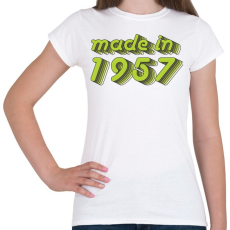 PRINTFASHION made-in-1957-green-grey - Női póló - Fehér