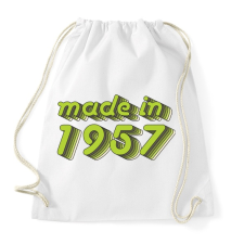 PRINTFASHION made-in-1957-green-grey - Sportzsák, Tornazsák - Fehér tornazsák